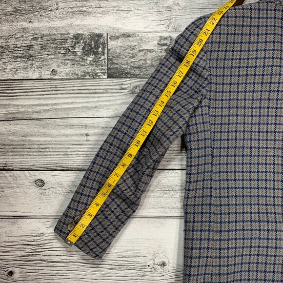 Vintage Lizsport Wool Blend Plaid Tweed Blazer - Picture 13 of 15